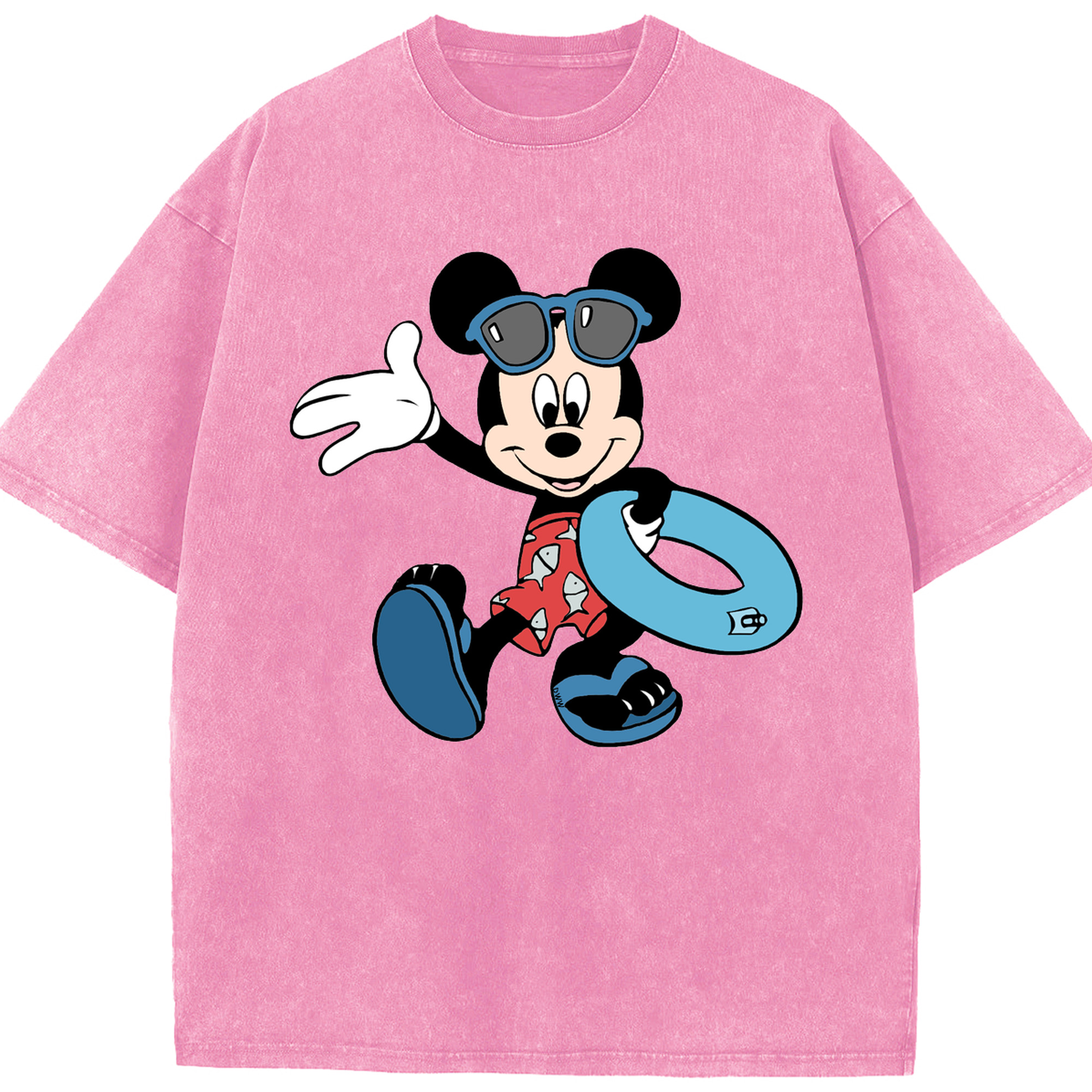 （画像用） ミッキーマウス Mickey Mouse 綿100% ヴィンテージ風 半袖Tシャツ（フロントプリント）
